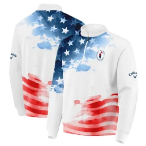 Golf 124th U.S. Open Pinehurst Callaway Zipper Hoodie Shirt US Flag Watercolor Golf Sports All Over Print Zipper Hoodie Shirt