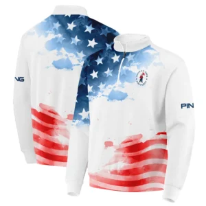 Golf 124th U.S. Open Pinehurst Ping Zipper Hoodie Shirt US Flag Watercolor Golf Sports All Over Print Zipper Hoodie Shirt