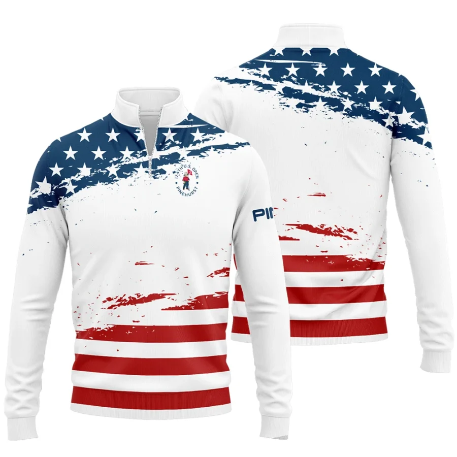 124th U.S. Open Pinehurst Special Version Ping Quarter-Zip Jacket Blue Red White Color Quarter-Zip Jacket