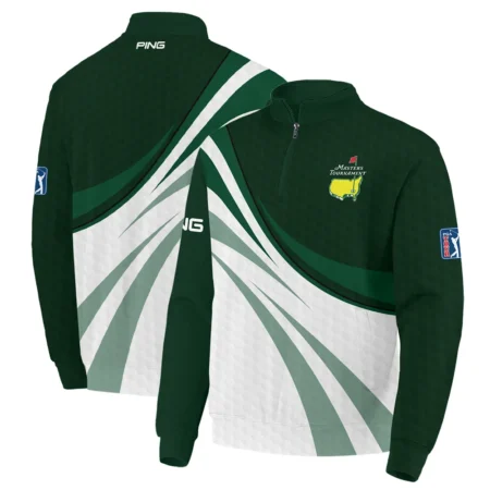 Golf Sport Masters Tournament Ping Zipper Polo Shirt Green Color Sports Golf Ball Pattern All Over Print Zipper Polo Shirt For Men
