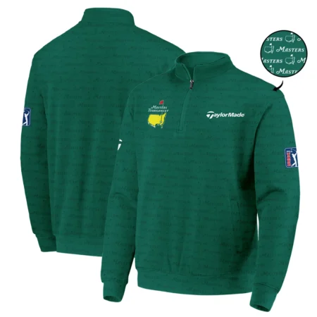 Golf Pattern Masters Tournament Taylor Made Quarter-Zip Jacket Green Color Golf Sports All Over Print Quarter-Zip Jacket