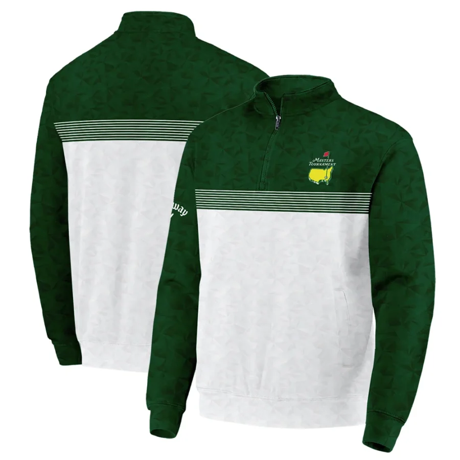 Masters Tournament Callaway Quarter-Zip Jacket White Pattern White Geometric Abstract Polygon Shape Quarter-Zip Jacket