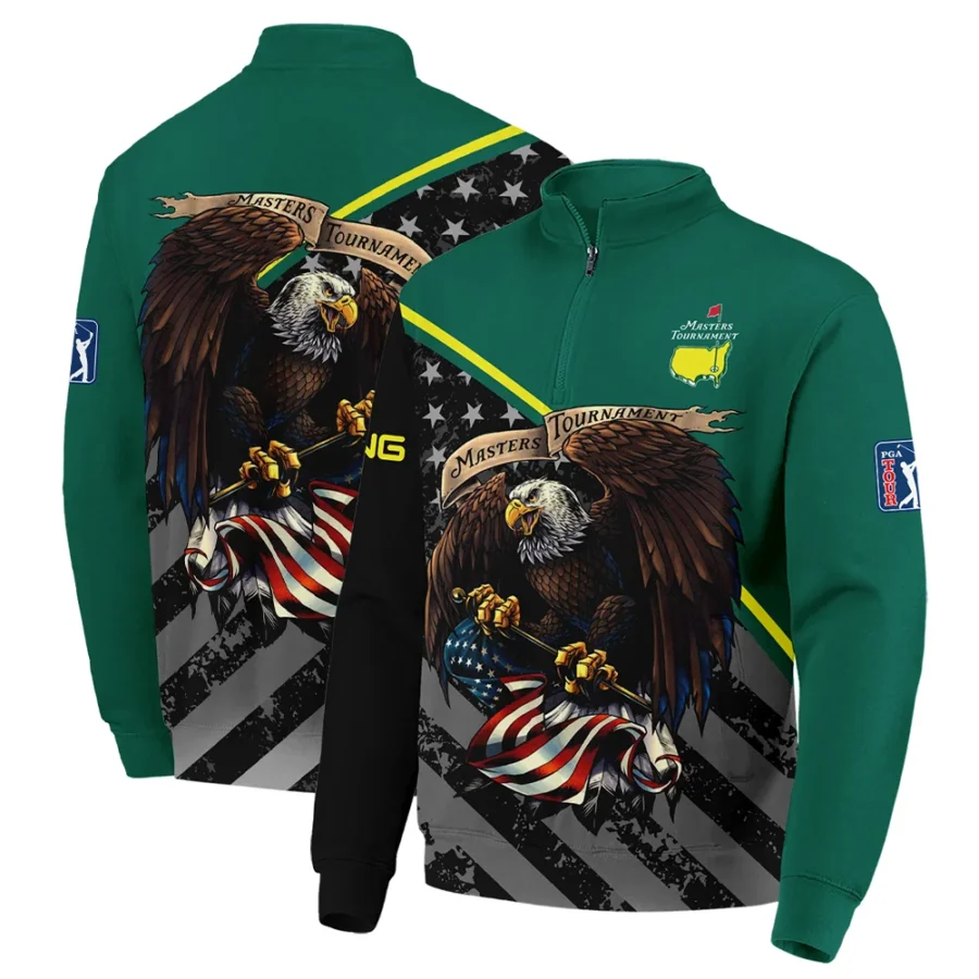 Special Version Golf Masters Tournament Ping Quarter-Zip Jacket Egale USA Green Color Golf Sports All Over Print Quarter-Zip Jacket