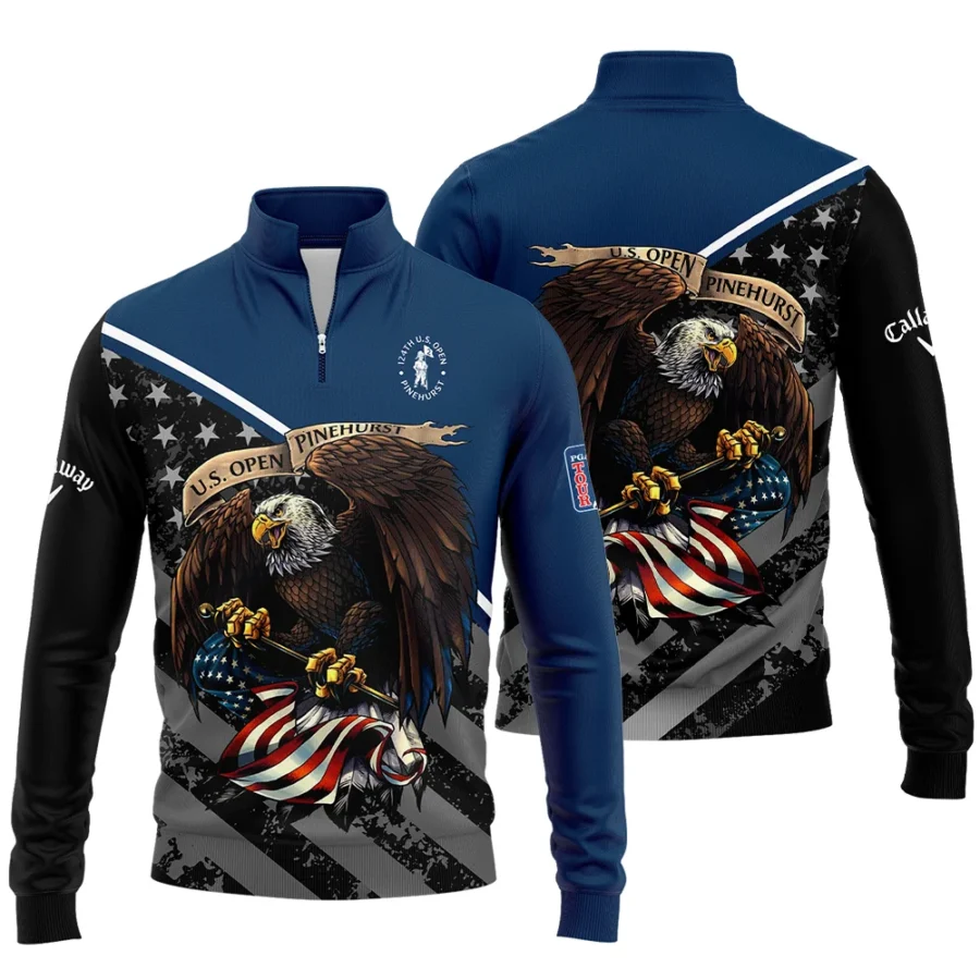 Special Version 124th U.S. Open Pinehurst Callaway Quarter-Zip Jacket Color Blue Eagle USA  Quarter-Zip Jacket