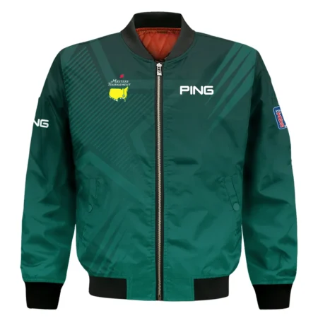 Sports Ping Masters Tournament Quarter-Zip Jacket Star Pattern Dark Green Gradient Golf Quarter-Zip Jacket