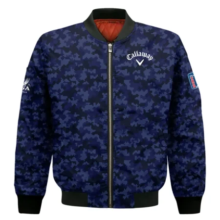 Golf 2024 PGA Championship Callaway Bomber Jacket Blue Camouflage Pattern Sport All Over Print Bomber Jacket
