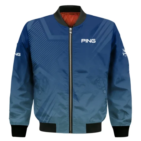 2024 PGA Championship Valhalla Golf Sport Ping Bomber Jacket Star Blue Gradient Straight Pattern Bomber Jacket