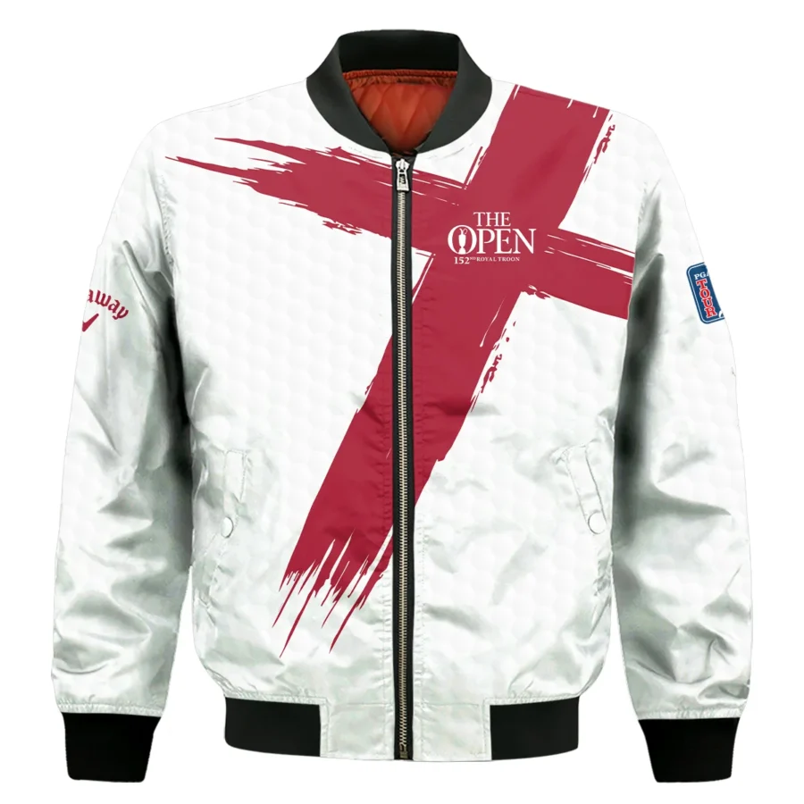 Callaway 152nd The Open Championship Golf Sport Bomber Jacket Red White Golf Pattern All Over Print Bomber Jacket