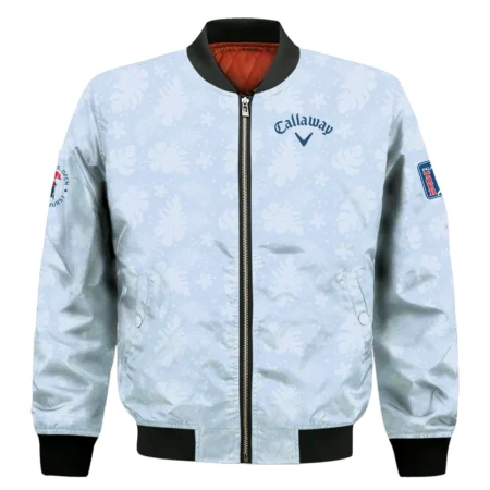 124th U.S. Open Pinehurst Callaway Golf Bomber Jacket Light Blue Pastel Floral Hawaiian Pattern All Over Print Bomber Jacket