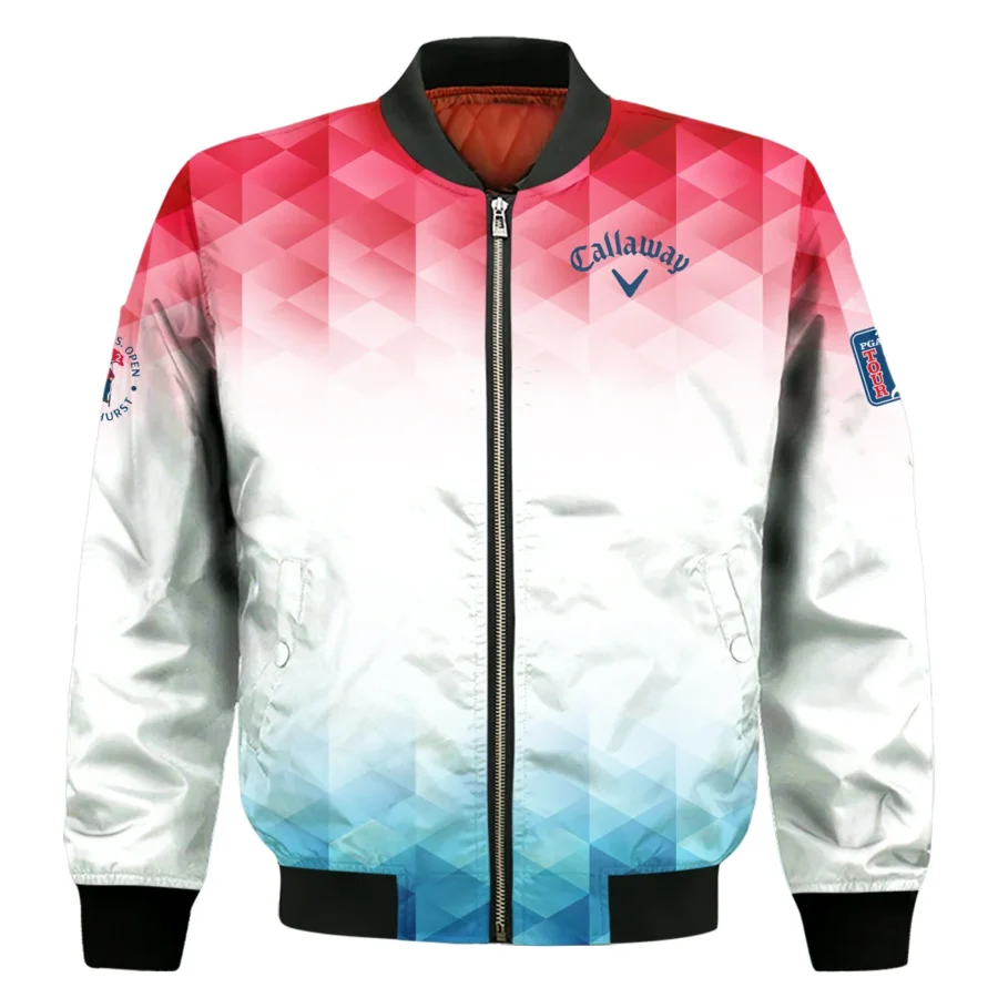 124th U.S. Open Pinehurst Callaway Golf Sport Bomber Jacket Blue Red Abstract Geometric Triangles All Over Print Bomber Jacket