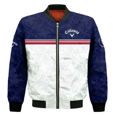 Golf Sport 124th U.S. Open Pinehurst Callaway Bomber Jacket Dark Blue White Abstract Geometric Triangles All Over Print Bomber Jacket