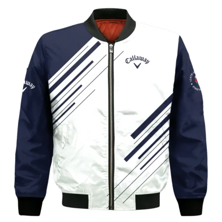 Callaway 124th U.S. Open Pinehurst Golf Bomber Jacket Striped Pattern Dark Blue White All Over Print Bomber Jacket