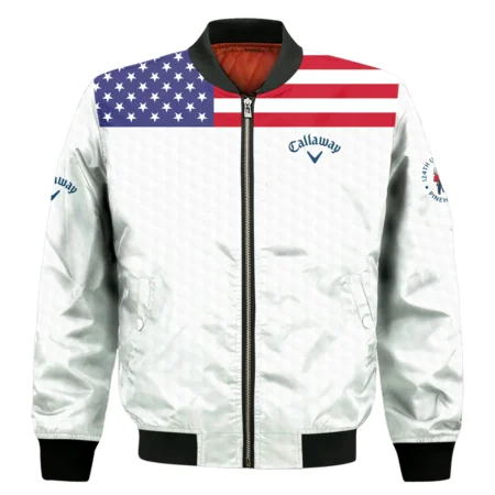 Callaway 124th U.S. Open Pinehurst Quarter-Zip Jacket USA Flag Golf Pattern All Over Print Quarter-Zip Jacket