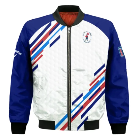 Golf Sport Callaway 124th U.S. Open Pinehurst Bomber Jacket Blue Red Golf Pattern White All Over Print Bomber Jacket