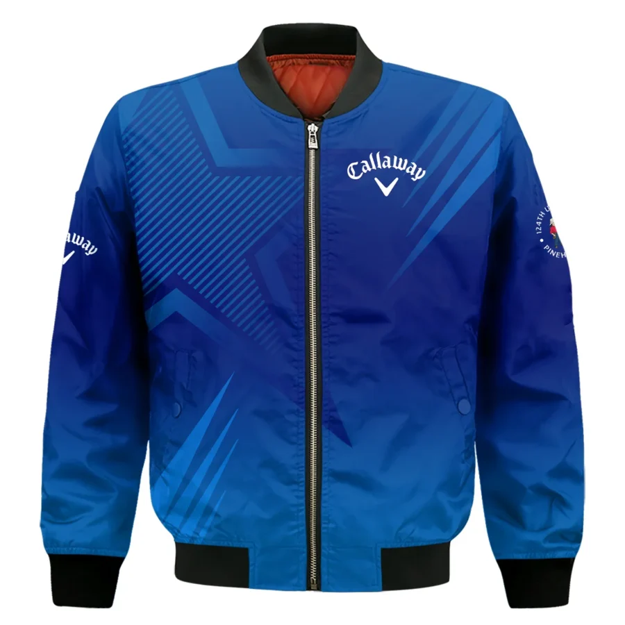 124th U.S. Open Pinehurst No.2 Callaway Bomber Jacket Dark Blue Gradient Star Pattern Bomber Jacket