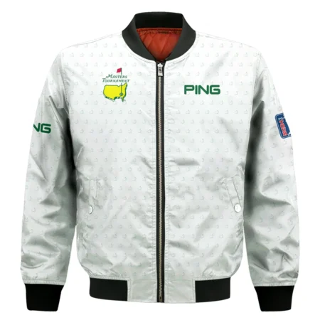 Masters Tournament Golf Ping Bomber Jacket Logo Pattern White Green Golf Sports All Over Print Bomber Jacket