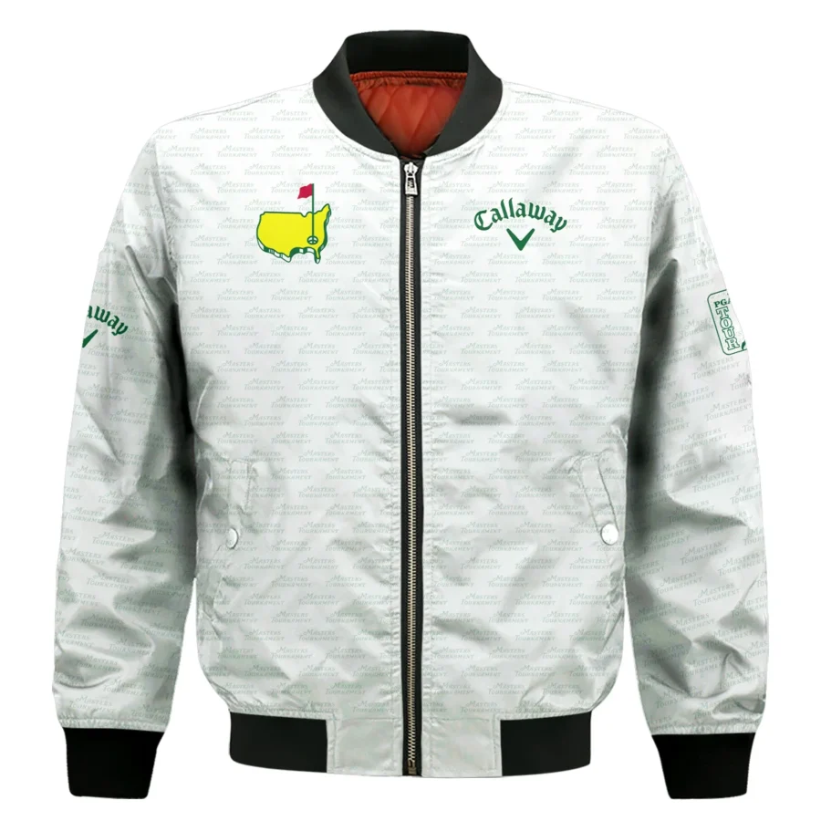 Masters Tournament Golf Callaway Bomber Jacket Logo Text Pattern White Green Golf Sports All Over Print Bomber Jacket