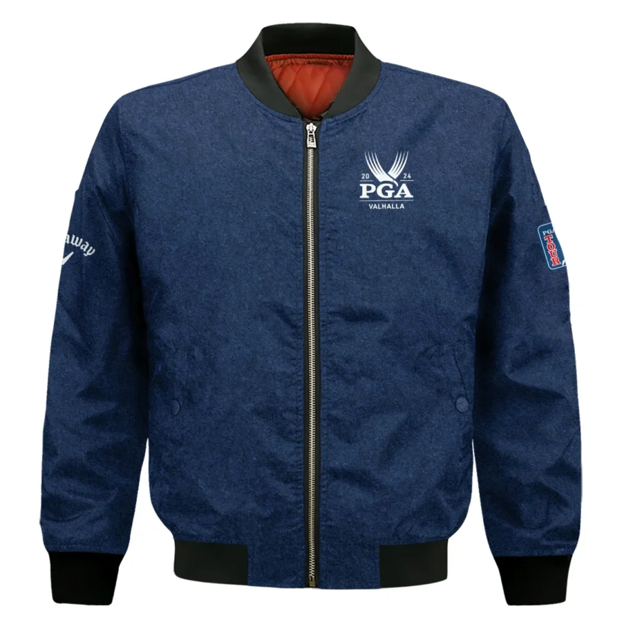 Special Version 2024 PGA Championship Valhalla Callaway Bomber Jacket Blue Paperboard Texture Bomber Jacket