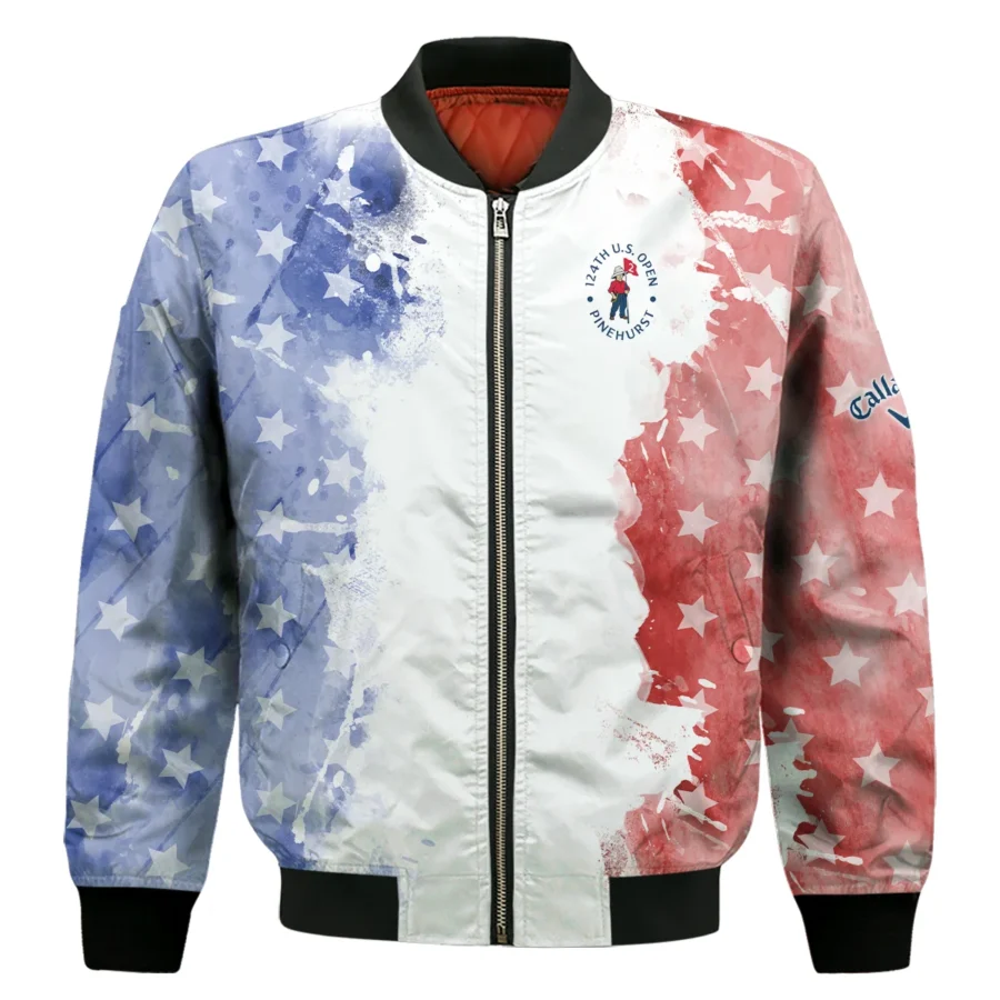 124th U.S. Open Pinehurst Special Version Callaway Bomber Jacket Blue Red Watercolor Bomber Jacket