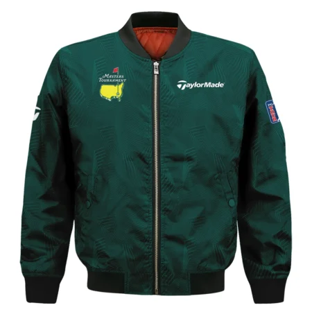 Abstract Pattern Lines Forest Green Masters Tournament Taylor Made Bomber Jacket Style Classic Bomber Jacket