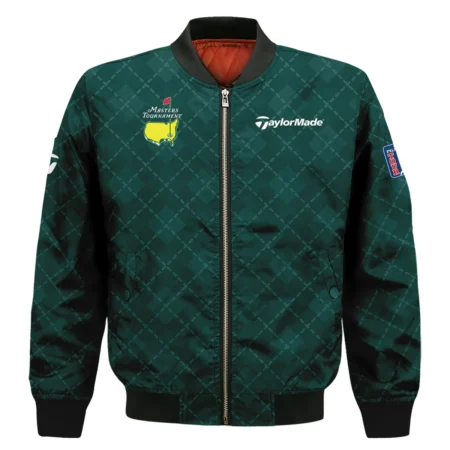 Golf Geometric Pattern Green Masters Tournament Taylor Made Bomber Jacket Style Classic Bomber Jacket