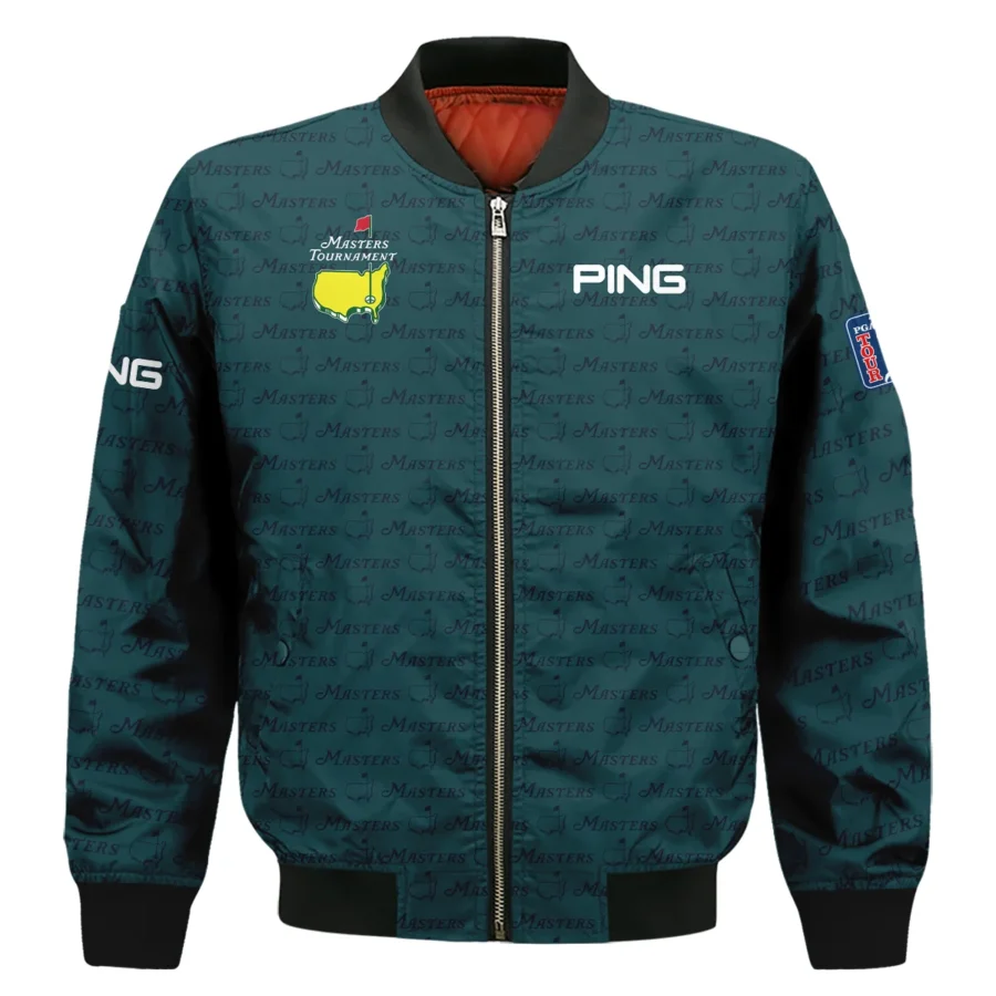 Pattern Dark Green Masters Tournament Ping Bomber Jacket Color Green Bomber Jacket