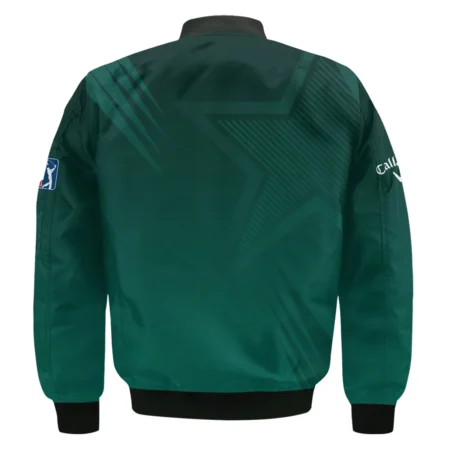 Sports Callaway Masters Tournament Bomber Jacket Star Pattern Dark Green Gradient Golf Bomber Jacket