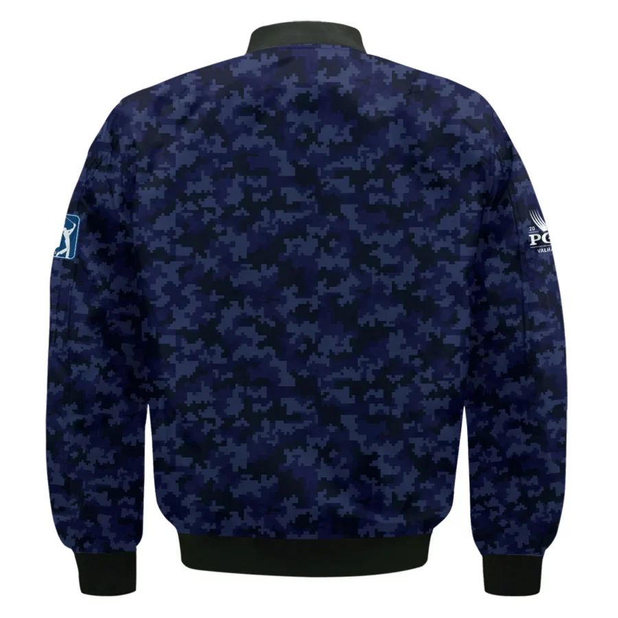 Golf 2024 PGA Championship Callaway Bomber Jacket Blue Camouflage Pattern Sport All Over Print Bomber Jacket