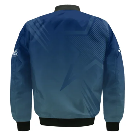 2024 PGA Championship Valhalla Golf Sport Taylor Made Bomber Jacket Star Blue Gradient Straight Pattern Bomber Jacket