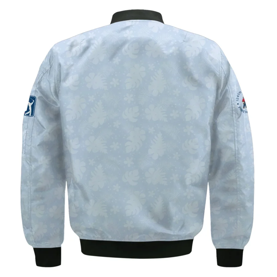 124th U.S. Open Pinehurst Callaway Golf Bomber Jacket Light Blue Pastel Floral Hawaiian Pattern All Over Print Bomber Jacket