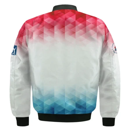 124th U.S. Open Pinehurst Callaway Golf Sport Bomber Jacket Blue Red Abstract Geometric Triangles All Over Print Bomber Jacket