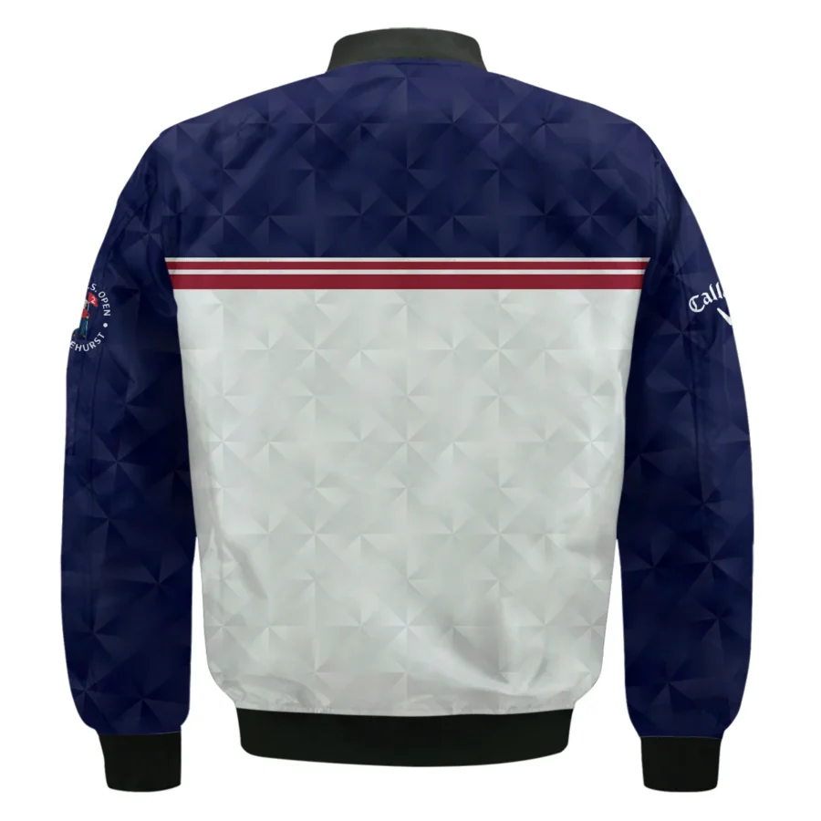 Golf Sport 124th U.S. Open Pinehurst Callaway Bomber Jacket Dark Blue White Abstract Geometric Triangles All Over Print Bomber Jacket