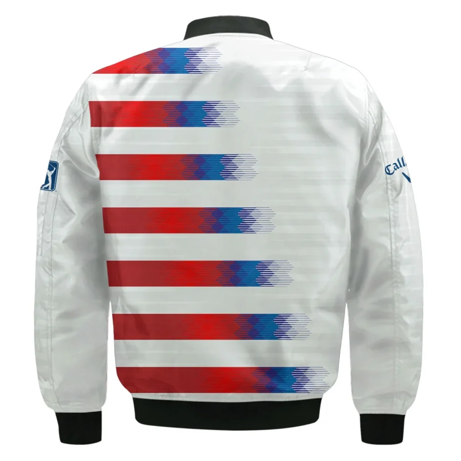 Callaway 124th U.S. Open Pinehurst Golf Sport Bomber Jacket Blue Red White Abstract All Over Print Bomber Jacket