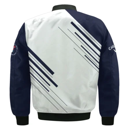 Callaway 124th U.S. Open Pinehurst Golf Bomber Jacket Striped Pattern Dark Blue White All Over Print Bomber Jacket