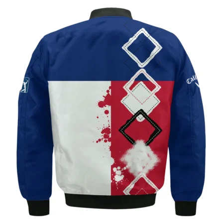 124th U.S. Open Pinehurst Callaway Bomber Jacket Blue Red White Pattern Grunge All Over Print Bomber Jacket