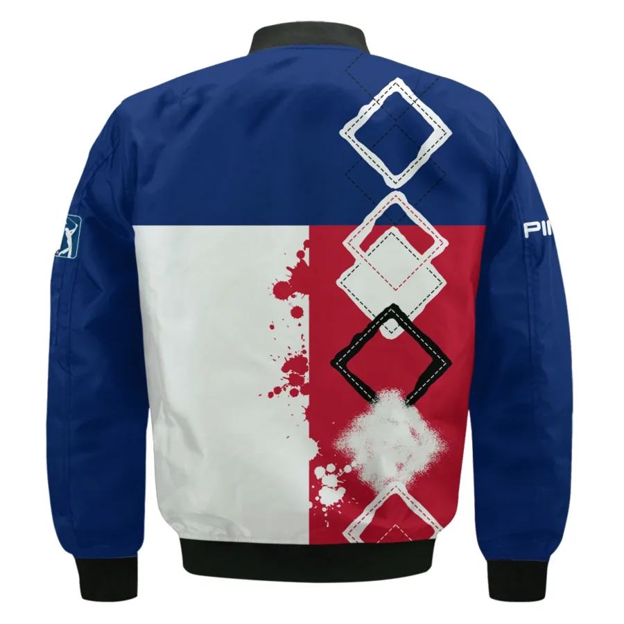 124th U.S. Open Pinehurst Ping Bomber Jacket Blue Red White Pattern Grunge All Over Print Bomber Jacket