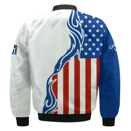 Golf Sport Callaway 124th U.S. Open Pinehurst Bomber Jacket USA Flag Pattern Blue White All Over Print Bomber Jacket