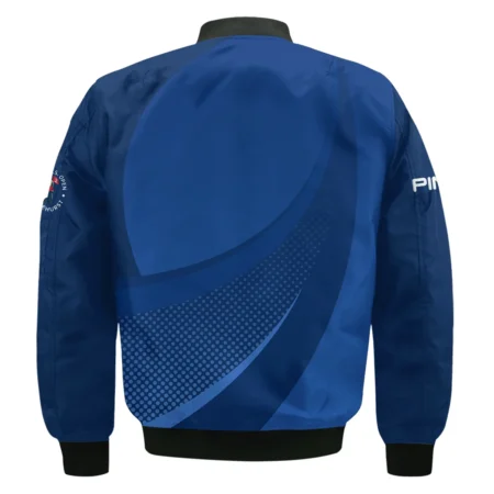 Ping 124th U.S. Open Pinehurst Golf Sport Bomber Jacket Dark Blue Gradient Halftone Pattern All Over Print Bomber Jacket