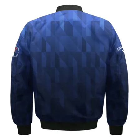 Callaway 124th U.S. Open Pinehurst Golf Sport Bomber Jacket Blue Fabric Geometric Pattern  All Over Print Bomber Jacket