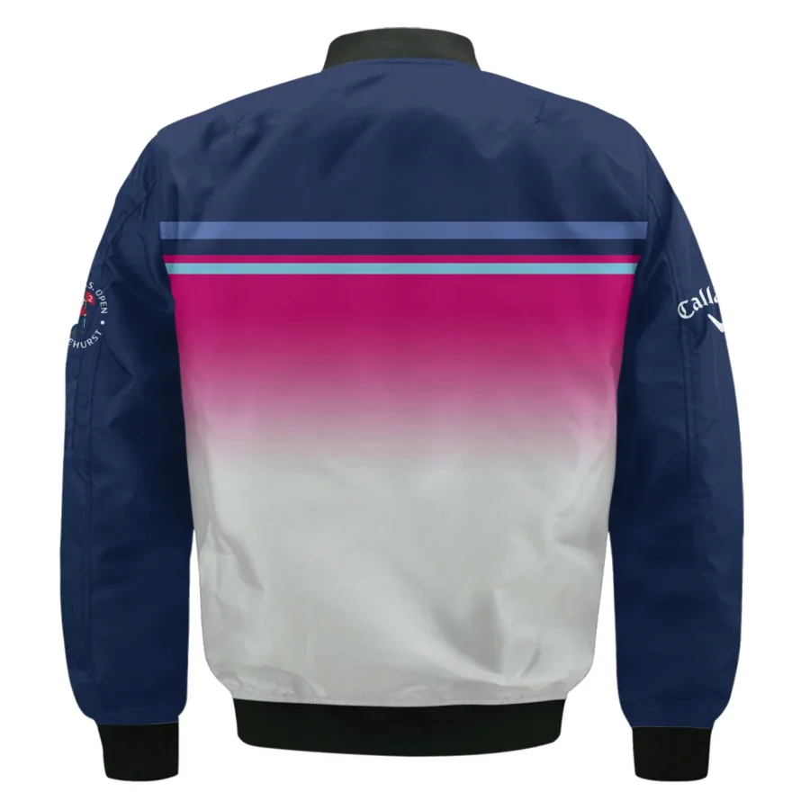 Sport Callaway 124th U.S. Open Pinehurst Bomber Jacket White Strong Pink Very Dark Blue Pattern  All Over Print Bomber Jacket