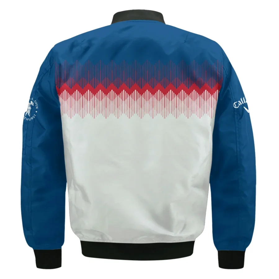 Callaway 124th U.S. Open Pinehurst Bomber Jacket Blue Red Fabric Pattern Golf Bomber Jacket