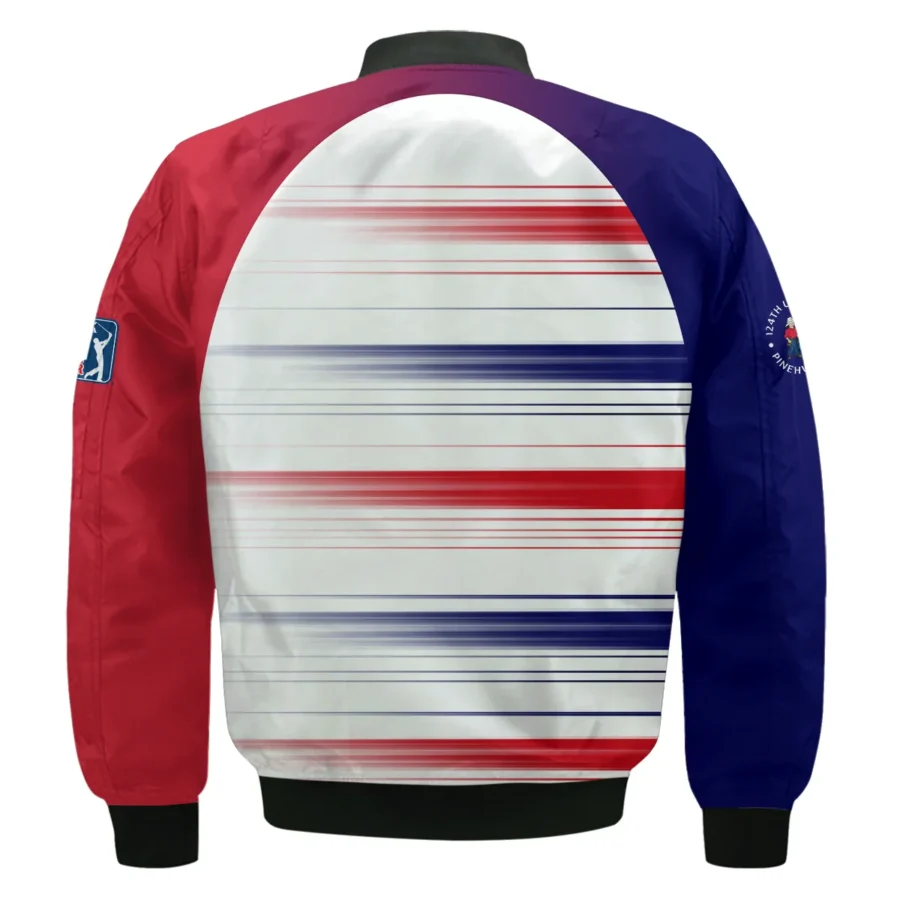 Sport Ping 124th U.S. Open Pinehurst Bomber Jacket Straight Lines Blue Red Bomber Jacket