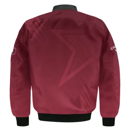 Callaway 124th U.S. Open Pinehurst Golf Sport Bomber Jacket Star Gradient Red Straight Pattern Bomber Jacket