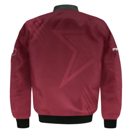 Ping 124th U.S. Open Pinehurst Golf Sport Bomber Jacket Star Gradient Red Straight Pattern Bomber Jacket