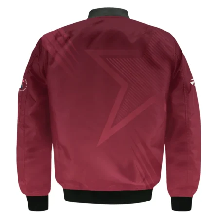 Taylor Made 124th U.S. Open Pinehurst Golf Sport Bomber Jacket Star Gradient Red Straight Pattern Bomber Jacket
