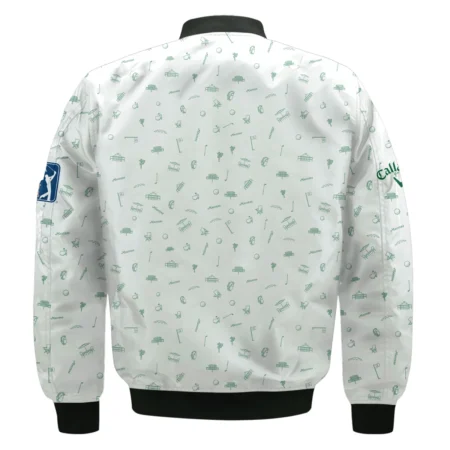 Golf Masters Tournament Callaway Bomber Jacket Augusta Icons Pattern White Green Golf Sports All Over Print Bomber Jacket