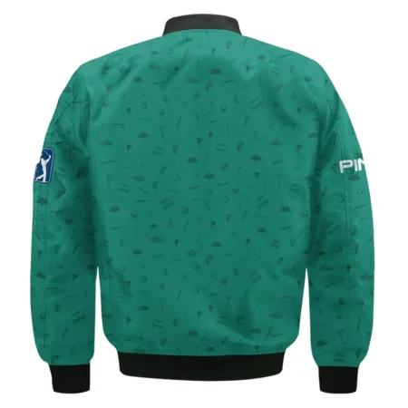 Golf Masters Tournament Ping Bomber Jacket Augusta Icons Pattern Green Golf Sports All Over Print Bomber Jacket