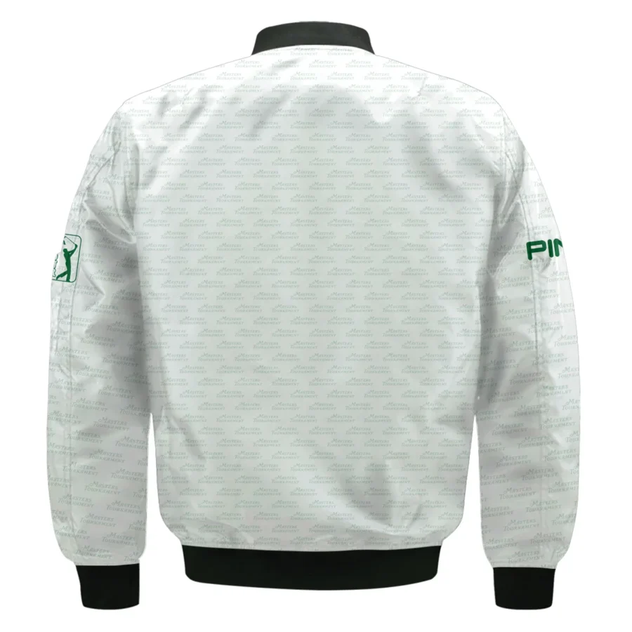 Masters Tournament Golf Ping Bomber Jacket Logo Text Pattern White Green Golf Sports All Over Print Bomber Jacket