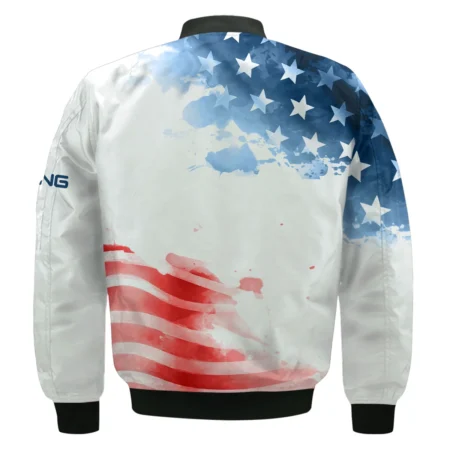 Golf 124th U.S. Open Pinehurst Ping Bomber Jacket US Flag Watercolor Golf Sports All Over Print Bomber Jacket