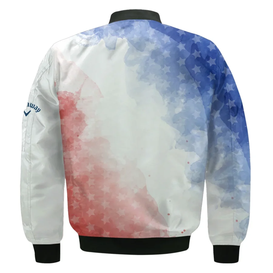 124th U.S. Open Pinehurst Golf Callaway Bomber Jacket Stars Blue Red Watercolor Golf Sports All Over Print Bomber Jacket